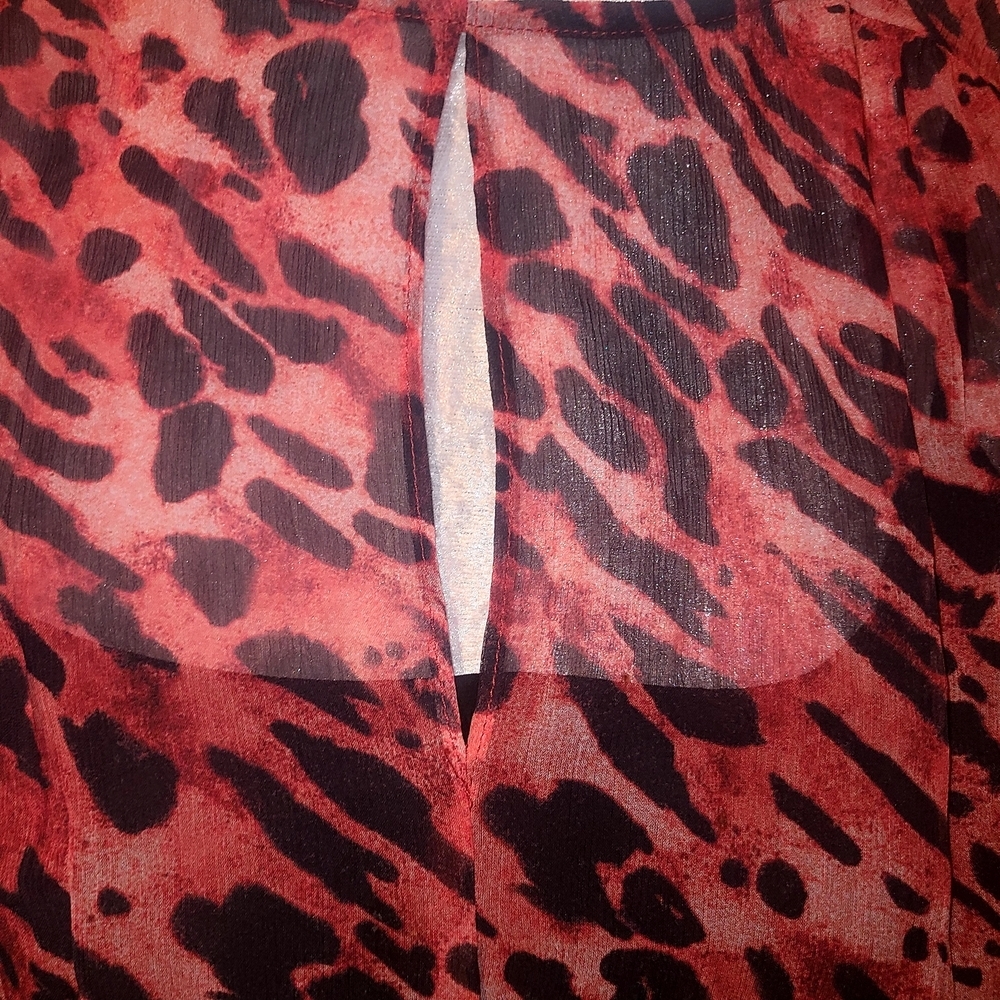 All Saints Red and Black Animal Print Mini Dress - Picture 2 of 10